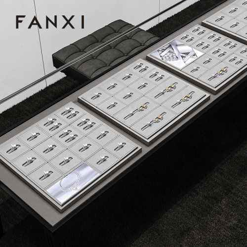 TT508 Customized Microfiber Ring Display Tray Display Organizer Case Luxury Jewelry Display Tray
