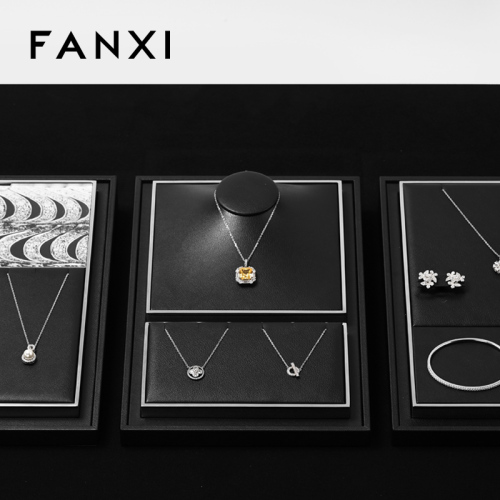 TT436 PU Leather Metal Custom Jewellery Tray Necklace Earring Ring Pendant Jewelry Tray