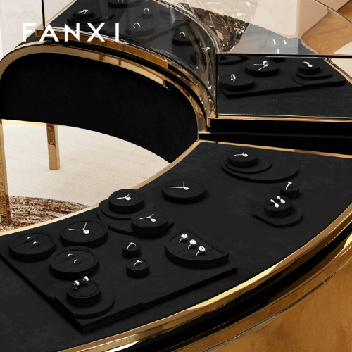 TT542 High-end Jewelry Display Props Round Microfiber Necklace Ring Display Counter Jewelry Display Stand