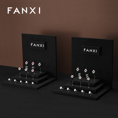 TT546 Jewellery Display Stand Black Microfiber Jewelry Stand Display Set Ring Holder Stand