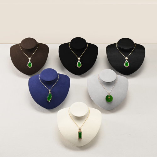 RX083 Jewelry Lay Down Pendant Necklace Bust Display White Black Mannequin for Vendors