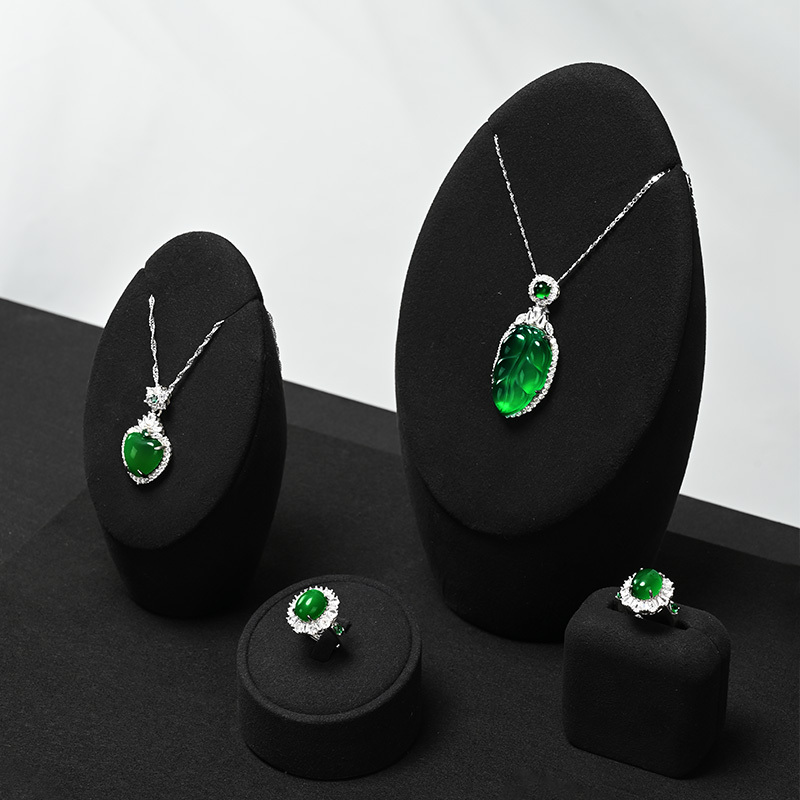 FANXI factory black microfiber jewelry display stand set