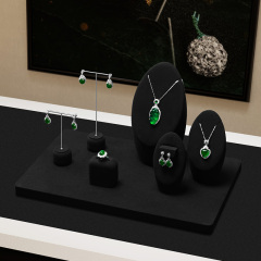 FANXI factory black microfiber jewelry display stand set