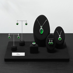 FANXI factory black microfiber jewelry display stand set