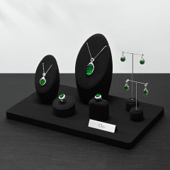 FANXI factory black microfiber jewelry display stand set