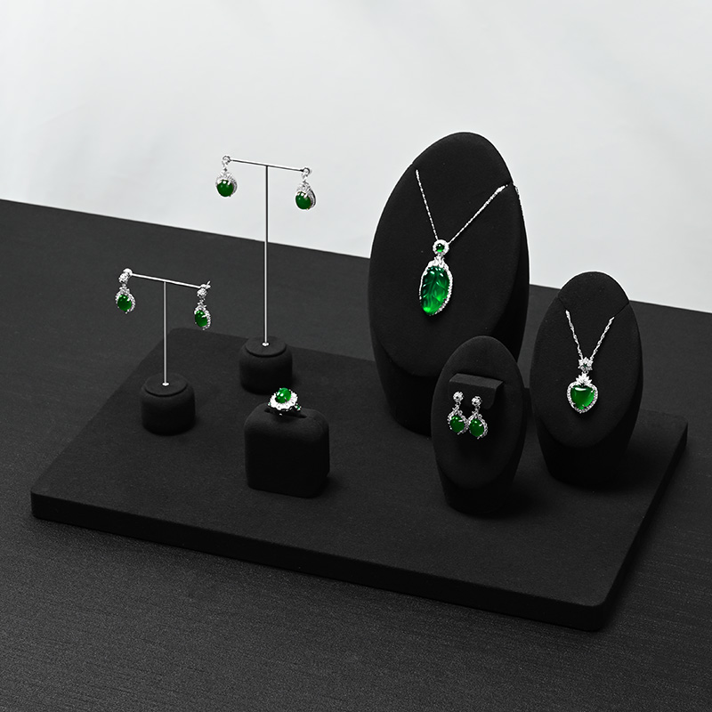 FANXI factory black microfiber jewelry display stand set