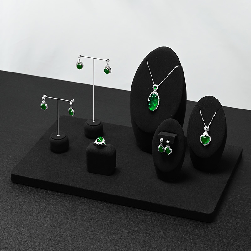 FANXI factory black microfiber jewelry display stand set