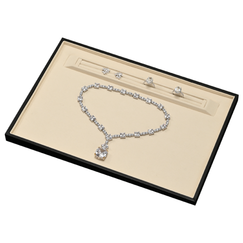 P225 Hot Selling Microfiber Jewelry Tray Luxury Stackable Drawer Ring Earrings Necklace Storage Tray Jewelry Display Trays