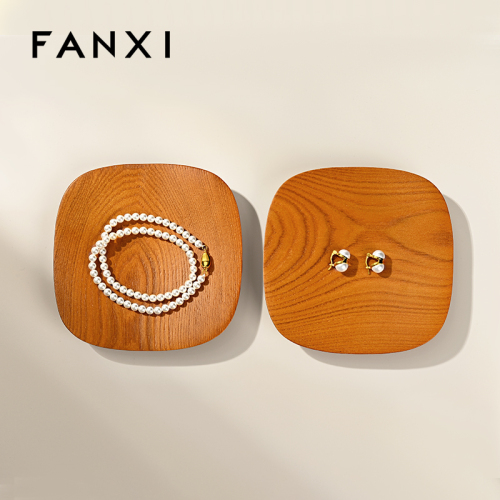 P232 Solid Wood Storage Tray High Quality Necklace Ring Earring Wooden Jewelry Tray