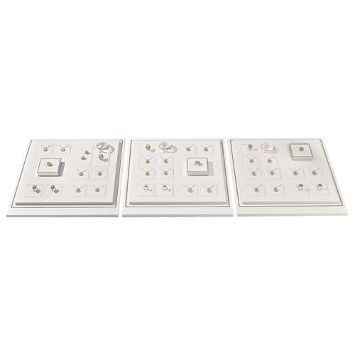 TT538 Jewelry Display Set Luxury Showcase Tray White Display Jewelry Necklace Display
