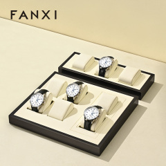 TT543 Luxury Design Wholesale Leather Watch Display Trays Multiple Slots Watch Tray