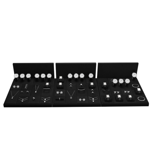 TT557 Microfiber Jewelry Display Set Necklace Ring Watch Earring Jewelry Display Tray