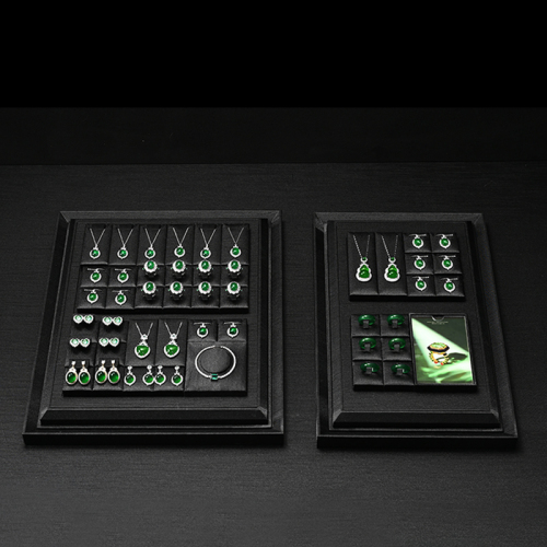 TT577 Black Tess Jewelry Ring Plate Pendant Bracelet Tray Display Storage Box Necklace