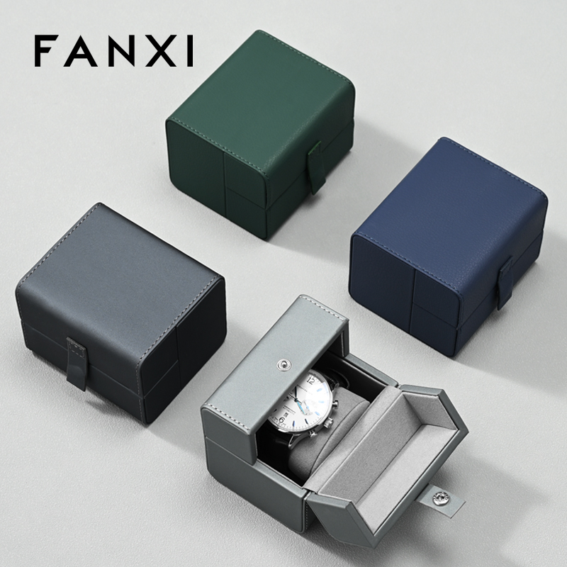 H194 Custom Leather Watch Packaging Box Luxury Vintage Watch Boxes Case and Travel Watch Case