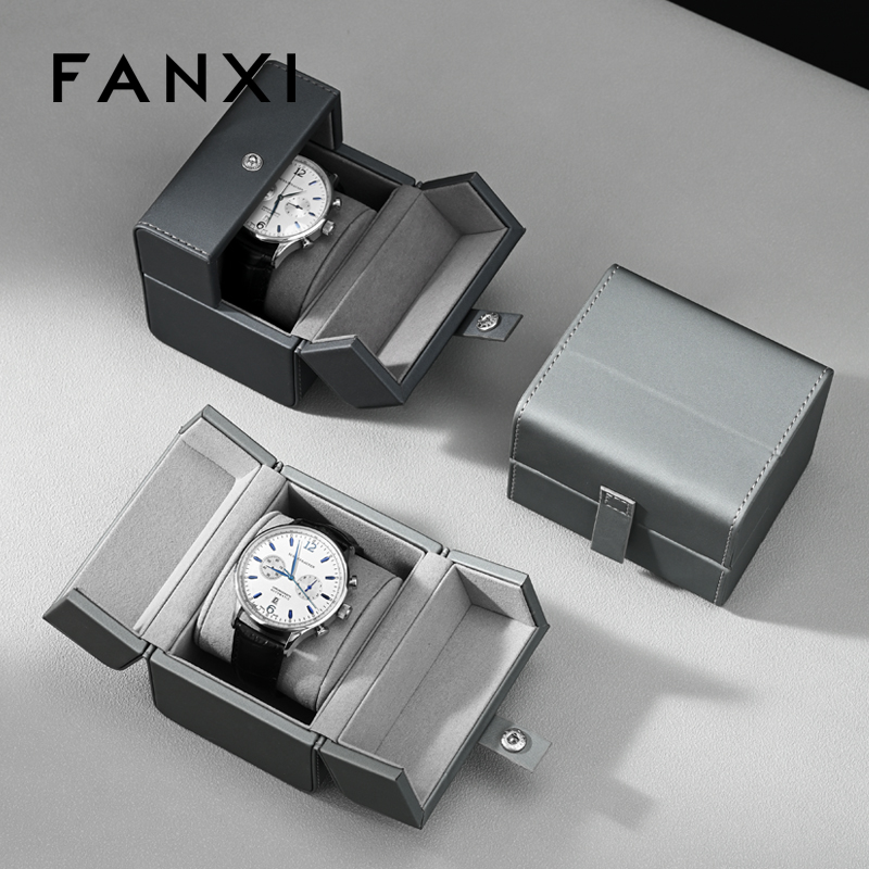 H194 Custom Leather Watch Packaging Box Luxury Vintage Watch Boxes Case and Travel Watch Case