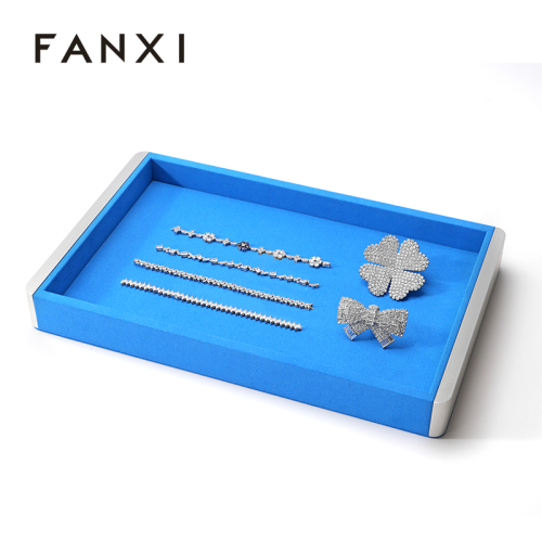 Luxury Brand Jewelry Shop Displays Trays Leather Jewelry Display showcase Tray