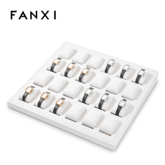 Luxury Design Wholesale Leather Watch Display Trays Multiple Slots Watch Tray for Store