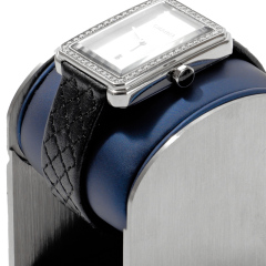 Watch Display Stand with Silver Brushed Metal Stand for Luxury Jewelry Storage