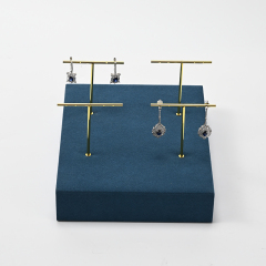 Blue Microfiber Earring Stand Jewelry Display Set Luxury Jewelry Stand