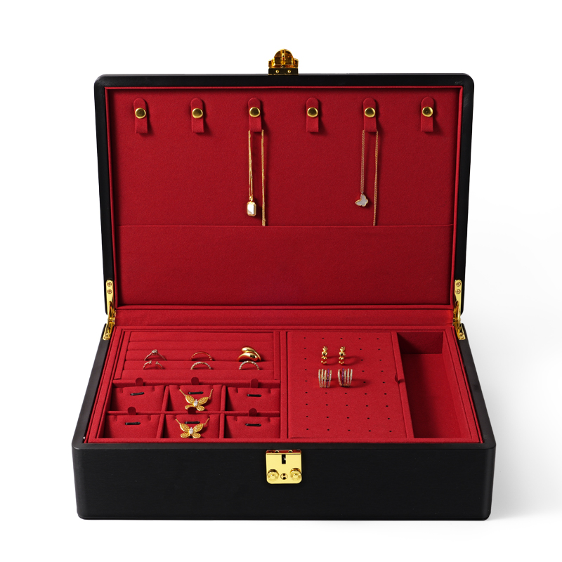 Custom logo Travel Jewelry Box Organizer Wholesale Pu Leather Earring Ring Necklace Jewellery Case