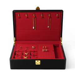 Custom logo Travel Jewelry Box Organizer Wholesale Pu Leather Earring Ring Necklace Jewellery Case