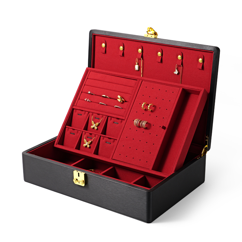 Custom logo Travel Jewelry Box Organizer Wholesale Pu Leather Earring Ring Necklace Jewellery Case