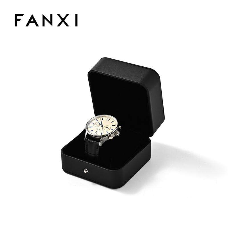 Customization Leather Black Bangle Watch Box Jewelry Storage Box Multi Functional Jewelry Box