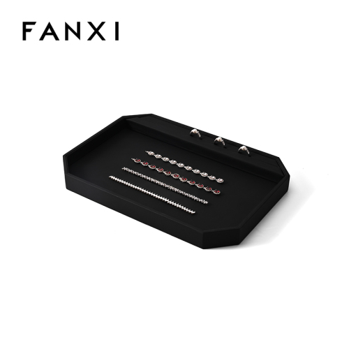 Black Leather Jewelry Tray Jewelry Tray Organizer Set Jewelry Storage Display Tray