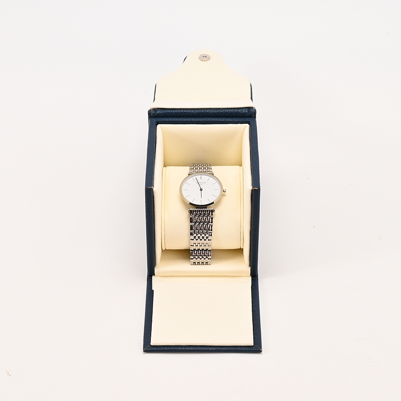 Blue Leather Watch Box Watch Packaging Box Luxury Vintage Watch Boxes Case and Travel Watch Case
