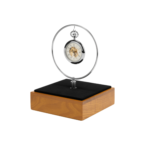 SM244 Clock Display Stand Solid Wood Metal Microfiber Display Stand Luxury Ornaments