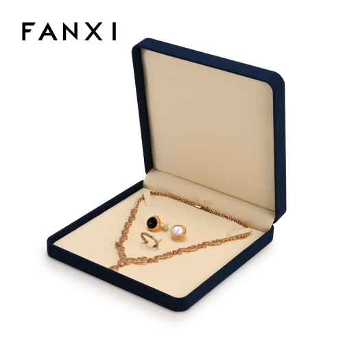 Microfiber Jewelry Set Box Necklace Earring Ring Storage Box Luxury Jewelry Storage Box