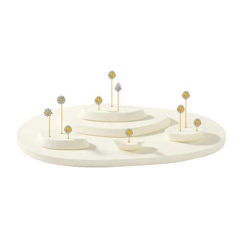 TT551 Jewelry Display Set Ring Holder Jewelry Stand Microfiber Metal Luxury Display Set