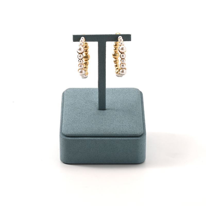 Earring Stand Blue Microfiber Jewelry Display Stand Luxury Display Stand