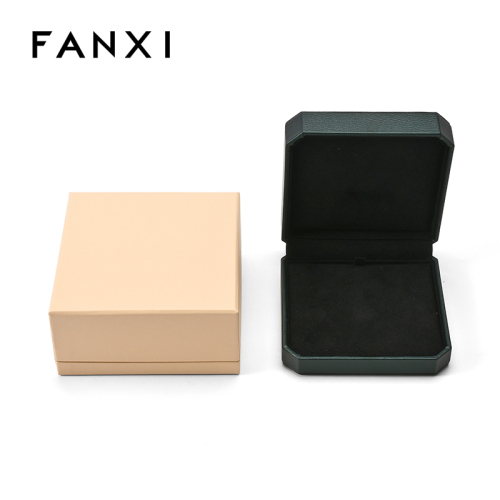 Green Leather Black Microfiber Necklace Box Jewelry Box High Quality Custom Logo Ring Box