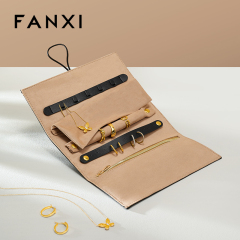 D078 Jewelry Storage Bag Leather and Velvet Ring Earring Necklace Packaging Bag Travel Storage Bag