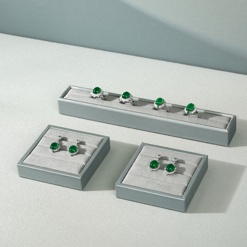 PU053-61 Gray Jewelry Sisplay Tray Earring Ring Display Tray Custom Logo Custom Size