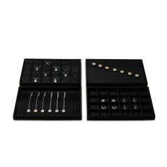 P167 Jewelry Tray Black Velvet Luxury Necklace Bangle Ring Earring Jewelry Plate