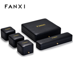 FANXI PU Leather Jewelry Boxes Ring Box Pendant Bangle Necklace Wholesale Jewelry Box Packaging With Gold Button