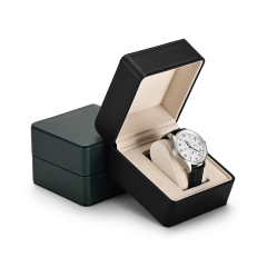 FANXI New Product Wrist Watch Box PU Leather Microfiber Beige Black Green Watch Storage Box Luxury Jewelry Box
