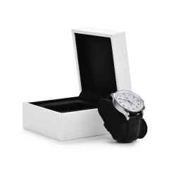 FANXI Customized Classic Watch Box Black and White PU Leather Silk Men Women Gift Watch Box Case