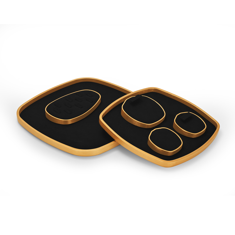 Customized Black Microfiber Metal Jewelry Displays Set Jewelry Set Jewelry Display Packaging For Cabinets Window