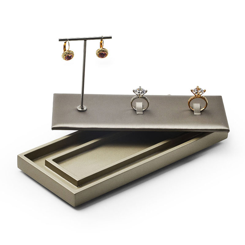 FANXI Wholesale Jewelry Display Tray Metal PU Leather Ring Earring Bracelet Pendant Display Tray