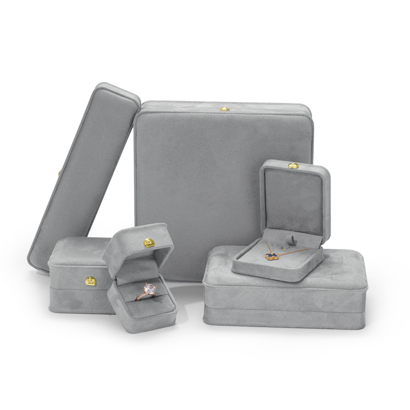 FANXI Factory Elegant Velvet Jewelry Packaging Box Wholesale Custom Ring Necklace Box with Logo