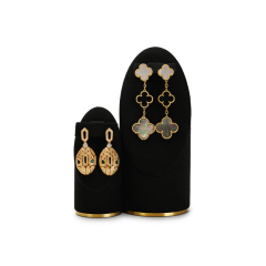 FANXI Luxury Black Microfiber Jewellry Stand Set Custom Logo Ring Necklace Watch Display Holder