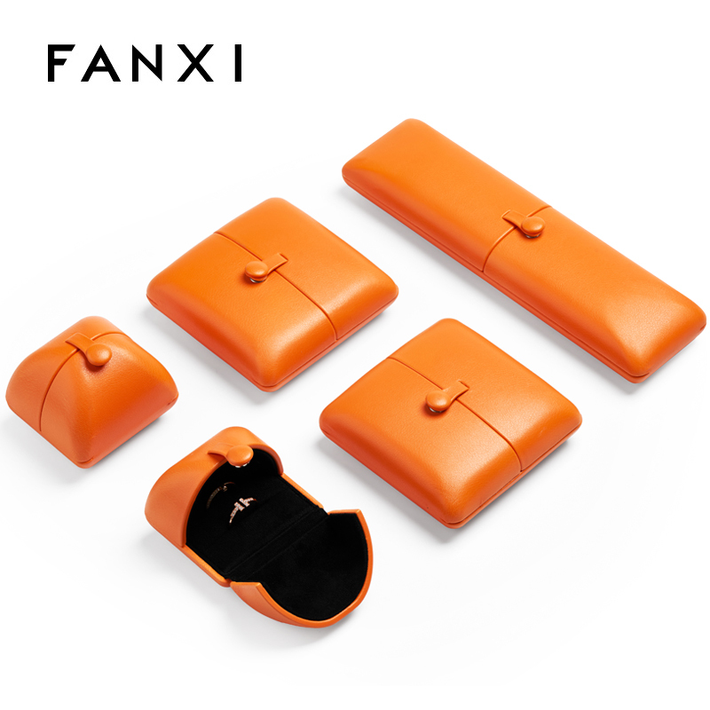 FANXI High Quality Double Open Jewelry Box Design Button Lock Jewelry Packaging box Ring Earring Bracelet Jewelry Box