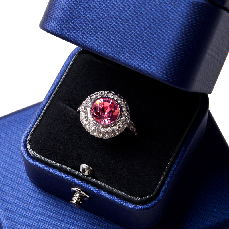 FANXI High End Royal Blue PU Leather Plush Ring Pendant Box Hot Jewelry Packaging Box For Exhibition