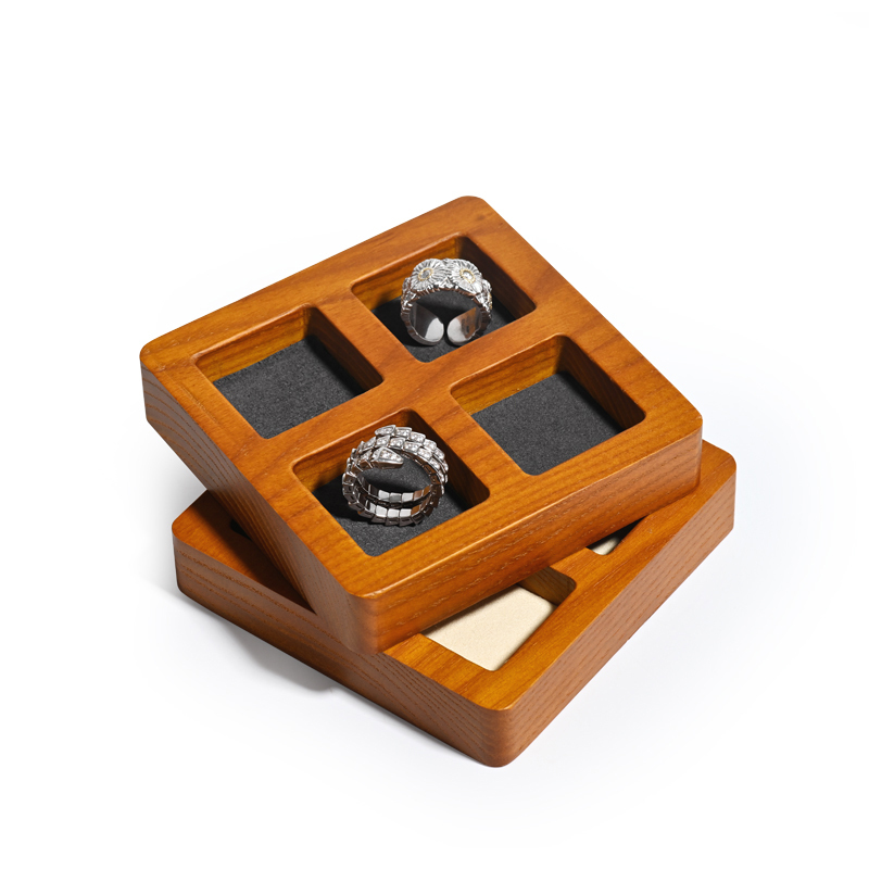 FANXI Classic Wooden Jewelry Tray Display For Ring Bracelet Earrings Pendant Exhibitor Jewellry Wood Case