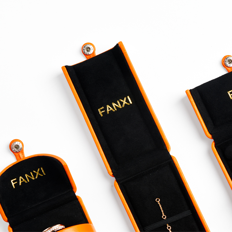 FANXI High Quality Double Open Jewelry Box Design Button Lock Jewelry Packaging box Ring Earring Bracelet Jewelry Box