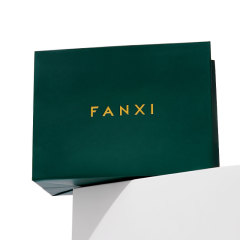 FANXI Custom Printing Logo Luxury Boutique Green Small Gift Bag Shopping Jewelry Packaging Paper Bag Ribbon Handle