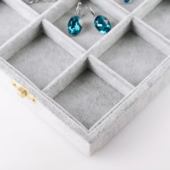 Wholesale Custom Logo Necklace Jewellery Box Organizer Velvet Earring Ring Necklace Case Small Travel Jewelry Storage Gift Box